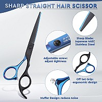 Jason Hair Cutting Scissors Kit Professional 10 Pcs Haircut Scissors Set With 67 Thinningtexturizing Scissors Straight She