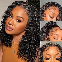 Zzmds Short Bob Wig Human Hair 13X4 Deep Wave Lace Front Wigs Human Hair Pre Plucked Brazilian Wet And Wavy Lace Frontal Wigs Hu