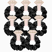 Loanzeg Satin Bridesmaid Scrunchies Bachelorette Hair Ties Set Of 8 Bridal Shower No Damage Hairties Ideas Gift For Wedding Part