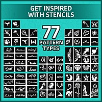 Anmmy Temporary Tattoo Metallic Markers For Skin 16Count Body Markers77 Large Tattoo Stencils Of Assorted Colors For Kids And