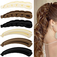 Hapdoo Hair Clips 6Pcs 51 Inch Hollowout Chain Banana Clips For Thick Hair Matte Strong Hold Ponytail Bun Holder Hair Jaw C