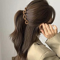 Hapdoo 6Pcs Mixed Curve Banana Hair Clips For Fine Thin Hair Premium Acrylic Matte Strong Hold Ponytail Bun Holder Hair Jaw Cl