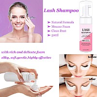 Aremod Eyelash Shampoo For Lash Extensionlash Cleaning Kit With Usb Lash Fan60Ml Lash Moussemascara Brushnose Blackhead Faci