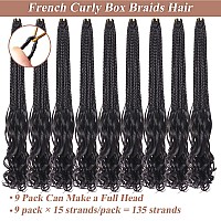 Ruiyok 9 Packs French Curl Crochet Braids 18 Inch Pre Looped Goddess Box Braids With Curly Ends Synthetic Crochet Hair Bouncy Fr