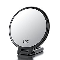 Beautifive Handheld Magnifying Mirror 10X1X Double Sided Hand Mirror With Handle 54 Small Hand Held Mirror With Adjustable