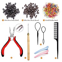 Silver Tinsel Hair Extensions Kit 1400 Strands Sparkling Glitter Fairy Hair Tinsel With Tools Heat Resistant And Hair Tensile