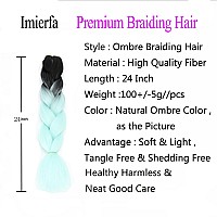 Ombre Braiding Hair Mint Green Kanekalon Braiding Hair Extensions Feed In Hair For Braids Twist Braiding Hair Blackmint Green