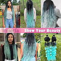 Ombre Braiding Hair Mint Green Kanekalon Braiding Hair Extensions Feed In Hair For Braids Twist Braiding Hair Blackmint Green