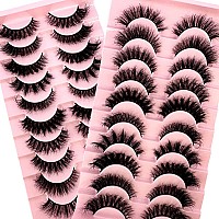 Hbzgtlad Soft Mink Eyelashes 3D Curl Winged End Eye Elongated Fake Lashes Thick Handmade Natural False Eyelash Messy Cross Lash