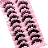 Hbzgtlad Soft Mink Eyelashes 3D Curl Winged End Eye Elongated Fake Lashes Thick Handmade Natural False Eyelash Messy Cross Lash