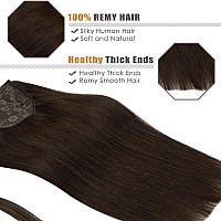 Lacer Ponytail Extensions Human Hair Wram Dark Brown 14 Inch 70G Hair Extensions Ponytail Hair Extensions Wrap Around Remy Human