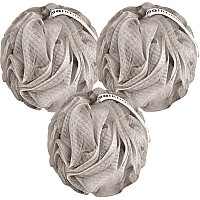 Mainbasics Bath Shower Loofah Sponge Pouf Body Scrubber Exfoliator Body Wash Sponge Set Of 3 Totally Taupe