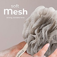 Mainbasics Bath Shower Loofah Sponge Pouf Body Scrubber Exfoliator Body Wash Sponge Set Of 3 Totally Taupe