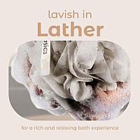 Mainbasics Bath Shower Loofah Sponge Pouf Body Scrubber Exfoliator Body Wash Sponge Set Of 3 Totally Taupe