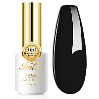 Imtiti Gel Nail Polish05 Fl Oz Black Gel Polish Buildin Base And Top Coat 3 In 1 One Step Gel Nail Polish Kit Soak Off Led U