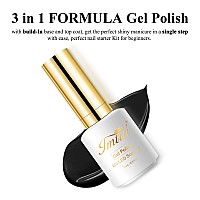 Imtiti Gel Nail Polish05 Fl Oz Black Gel Polish Buildin Base And Top Coat 3 In 1 One Step Gel Nail Polish Kit Soak Off Led U