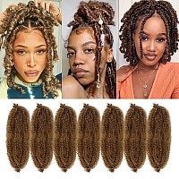 Marley Twist Braiding Hair 16 Inch 7 Packs Cuban Twist Hair Brown Springy Afro Twist Hair Pre Fluffed Spring Twist Hair Pre Stre