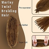 Marley Twist Braiding Hair 16 Inch 7 Packs Cuban Twist Hair Brown Springy Afro Twist Hair Pre Fluffed Spring Twist Hair Pre Stre