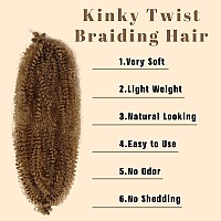 Marley Twist Braiding Hair 16 Inch 7 Packs Cuban Twist Hair Brown Springy Afro Twist Hair Pre Fluffed Spring Twist Hair Pre Stre