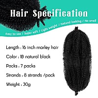 Marley Twist Braiding Hair 16 Inch 7 Packs Cuban Twist Hair Twisted Up Springy Afro Twist Hair Pre Fluffed Spring Twist Hair Pre