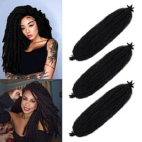 Springy Afro Twist Hair 24 Inch 3 Packs Marley Hair Pre Fluffed Spring Twist Hair Twisted Up Cuban Twist Hair Pre Separated Kink