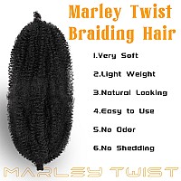 Springy Afro Twist Hair 24 Inch 3 Packs Marley Hair Pre Fluffed Spring Twist Hair Twisted Up Cuban Twist Hair Pre Separated Kink