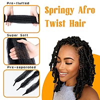 Springy Afro Twist Hair 24 Inch 3 Packs Marley Hair Pre Fluffed Spring Twist Hair Twisted Up Cuban Twist Hair Pre Separated Kink