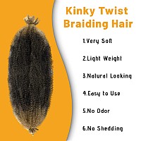 Marley Twist Braiding Hair 16 Inch Springy Afro Twist Hair 7 Packs Pre Fluffed Spring Twist Hair Ombre Blonde Kinky Twist Hair F