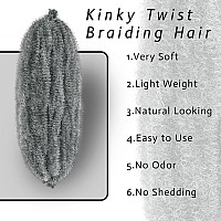 Marley Hair 16 Inch 7 Packs Pre Separated Springy Afro Twist Hair Mixed Grey Marley Twist Braiding Hair Pre Fluffed Spring Twist