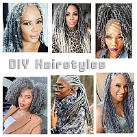 Marley Hair 16 Inch 7 Packs Pre Separated Springy Afro Twist Hair Mixed Grey Marley Twist Braiding Hair Pre Fluffed Spring Twist