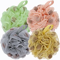 Bckeney Bath Loofah Shower Sponge Body Back Scrubber Soft Mesh Shower Puffs Exfoliating Loofa For Women Men Bath Accessories C