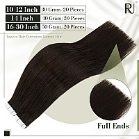 Runature Tape Ins Human Hair Extensions Dark Brown Human Hair Tape In Extensions Seamless Skin Weft Tape In Real Hair Extensions