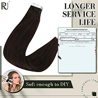 Runature Tape Ins Human Hair Extensions Dark Brown Human Hair Tape In Extensions Seamless Skin Weft Tape In Real Hair Extensions