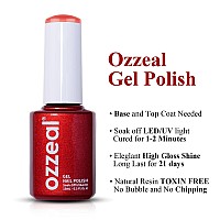 Ozzeal Glitter Gel Polish Orange Red Iridescent Glitter Gel Nail Polish Sparkle Shimmer Gel Glitter Nail Polish Summer Rainbow S