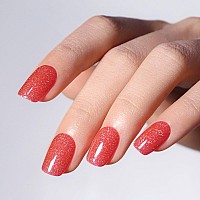 Ozzeal Glitter Gel Polish Orange Red Iridescent Glitter Gel Nail Polish Sparkle Shimmer Gel Glitter Nail Polish Summer Rainbow S