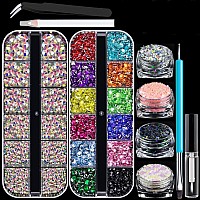 3500Pcs Face Gems For Makeup With Glue 25Mm Colorful Beads 246Mm Round Glass Crystal Ab Gems 4 Colors Cosmetic Chunky Gl