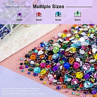 3500Pcs Face Gems For Makeup With Glue 25Mm Colorful Beads 246Mm Round Glass Crystal Ab Gems 4 Colors Cosmetic Chunky Gl