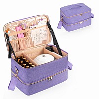 Ethereal Nail Polish Organizer Case Holds 4050 Bottles15Ml05Floz And Nail Lamp Double Layer Nail Polish Storage Bag For N