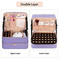 Ethereal Nail Polish Organizer Case Holds 4050 Bottles15Ml05Floz And Nail Lamp Double Layer Nail Polish Storage Bag For N