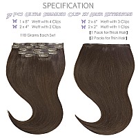 Lacer Hair Natural Light Dark Brown Clip In Hair Extensions Human Hair No Smelling No Knots No Clutter Seamless Clip Ins Human H