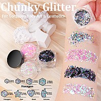 2500Pcs Face Gems For Makeup With Glue 25Mm Round Glass Crystal Ab Clear Clear Rhinestones 4 Colors Cosmetic Chunky Glit