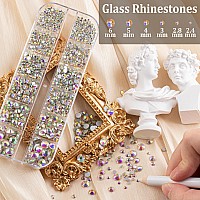 5320Pcs Face Gems For Makeup With Glue Colorful Beads Round Glass Crystal Ab Clear Gems White Flatback Half Round Pearls