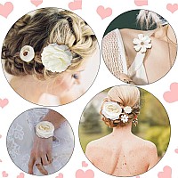 Ahoney 21 Pieces White Flowers Hair Clips For Women Girls Artificial Flower Hair Barrettes Chiffon Flower Hair Pin Boho Headpie