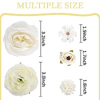 Ahoney 21 Pieces White Flowers Hair Clips For Women Girls Artificial Flower Hair Barrettes Chiffon Flower Hair Pin Boho Headpie