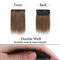 Sego 2 Pcs Short Hair Extensions Clip In Human Hair 6 Inch 20G Hairpiece Human Hair Toppers For Women With Thinning Hair Adding