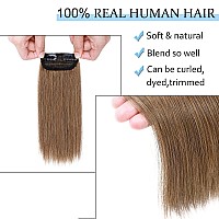 Sego 2 Pcs Short Hair Extensions Clip In Human Hair 6 Inch 20G Hairpiece Human Hair Toppers For Women With Thinning Hair Adding