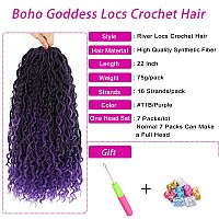 Boho Goddess Locs Crochet Hair 22 Inch 7 Packs Faux Locs Crochet Hair For Women Pre Looped Crochet Braids River Locs Crochet Hai