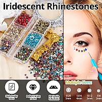 Colorful Face Gems For Makeup Set Flatback Gorgeous Ab Glass Gemsmixedcolored Crystals With Picker Pencil Makeup Glue Dual