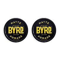 Byrd Matte Pomade 2Pack Medium Hold Matte Finish Add Texture And Sculpt Safe For All Hair Types 335 Oz Each Two Pack