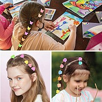 Yission Hair Accessories 200Pcs Mini Rose Butterfly Sunflower Heart Hair Clips And Claws In 9 Colors For Girls Women Scho